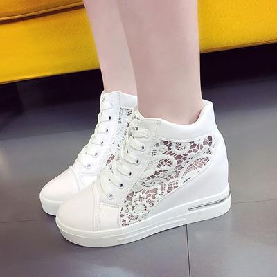 Модная женская обувь 2024 Новая повседневная увеличивающая рост универсальная дышащая кружевная спортивная женская обувь Zapatos De Mujer