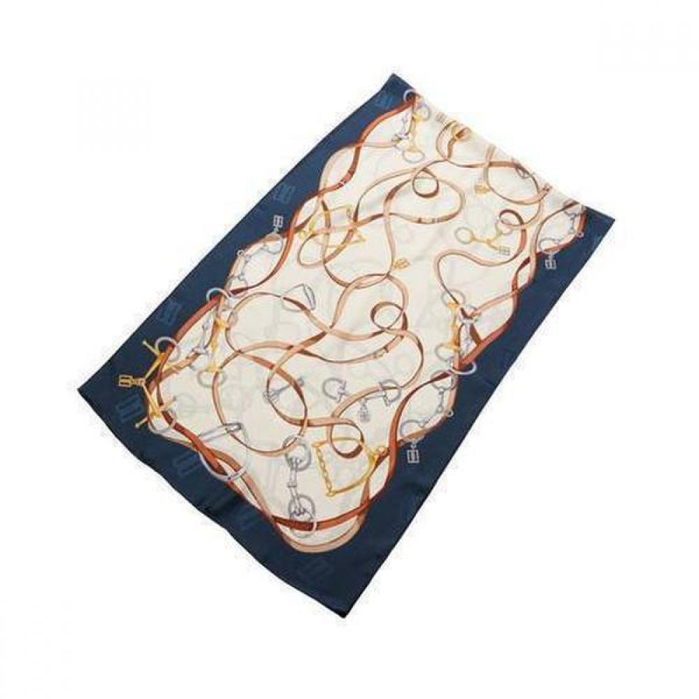 Daks Navy Chain Pearl Point Silk Scarf Dcsc0e011