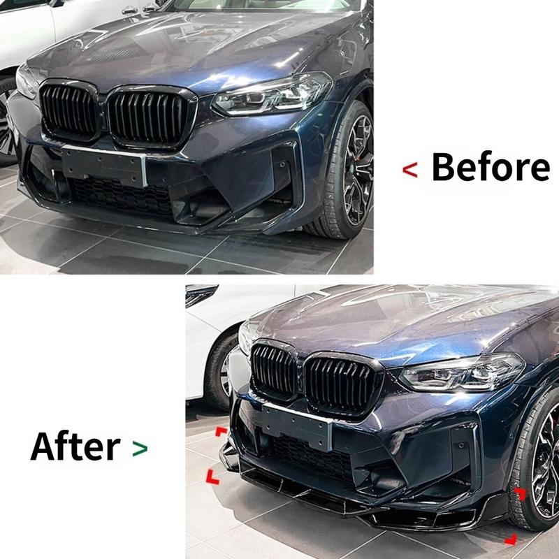 Front Bumper Lip Splitter Chin Spoiler For BMW X3M F97 X4M F98 LCI 2022+ Car Exterior Refit Replacement Accessories Parts
