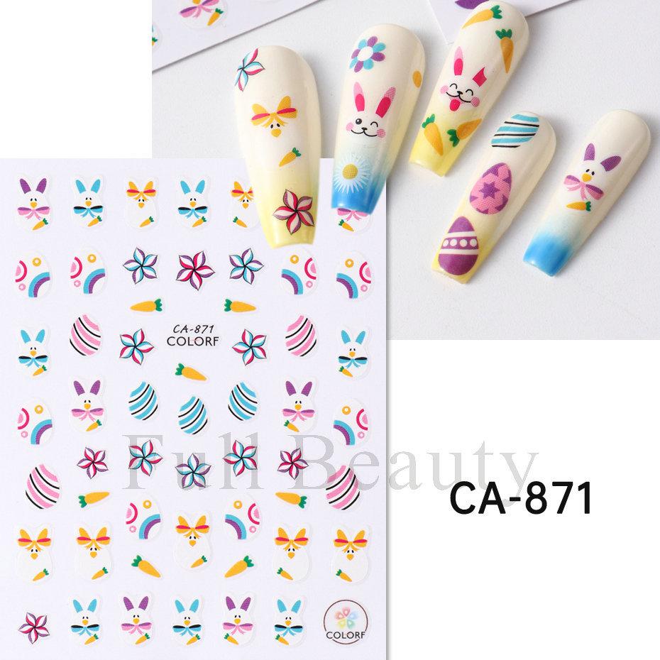 Пасхальные 3D наклейки для ногтей Цветочные растения Nail Art Наклейки Цветочные весенние ползунки Маникюрный декор