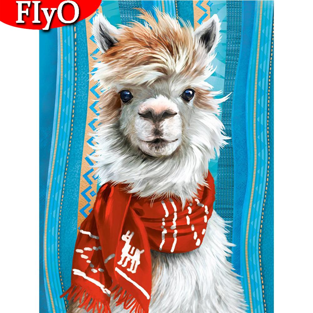 Алмазная картина животное полный квадратный круглый набор для рукоделия 5D DIY Алмазная вышивка Альпака искусство горный хрусталь Декор для детской комнаты