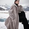 Осень и зима новая средняя и длинная шуба из искусственного меха норки утолщенная с капюшоном шуба женская мода