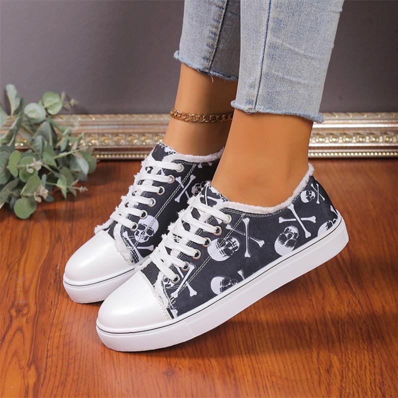 Fashion Women's Flat Canvas Shoes Casual Sunflower Printed Low Top Loafers Comfortable Slip On Sneakers Female Lace Up Vulcanized Shoes
