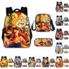 Аниме Ван Пис Набор школьных рюкзаков Большая вместимость Рюкзак из Оксфорда для детей Мультяшный дизайн Дышащий и водонепроницаемый