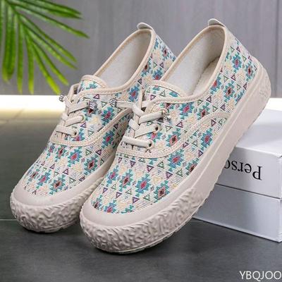 Модная весенняя женская новинка парусиновые туфли на толстой подошве модные универсальные дышащие женские туфли повседневные удобные балетки