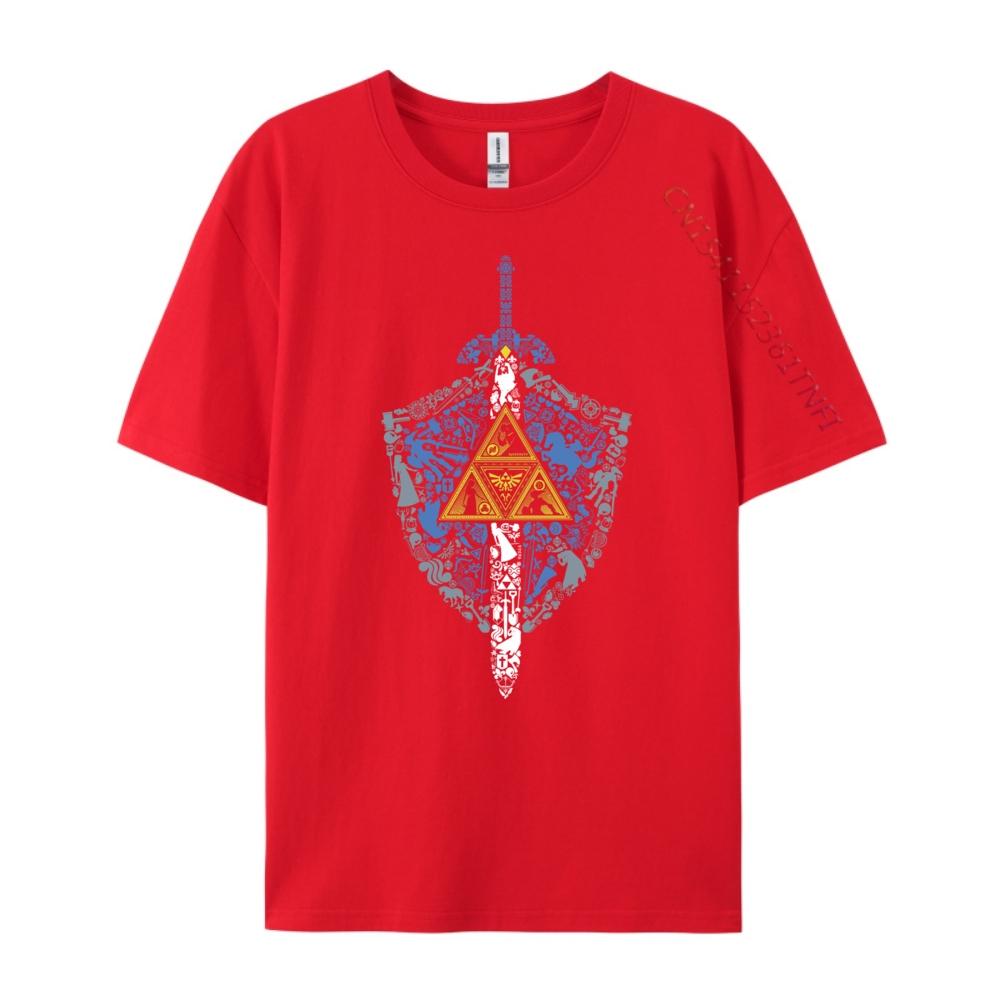 Nintendo Zelda Хилианский Щит Иконки Стихий Зеленый И Белый Графическая Футболка Одежда Большого Размера Харадзюку