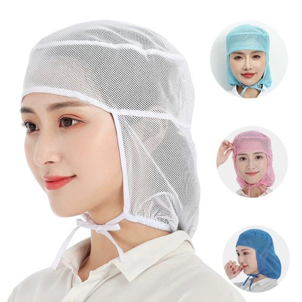 Breathable Mesh Chef Work Hat Elastic Back Food Service Cap Mesh Hair Cover Restaurant Kitchen