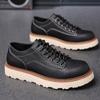 Fashion Spring Lace-up Oxford Shoes Leather Outdoor Walking Sneakers New Fashion Male Casual Shoes Soft Driving Shoes Sneakers Men Shoes
