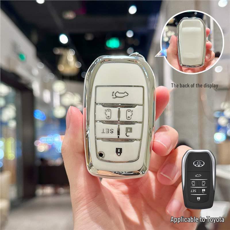 Silver Edge Key Case for Toyota Models: Corolla, RAV4, Camry, Vios, Highlander