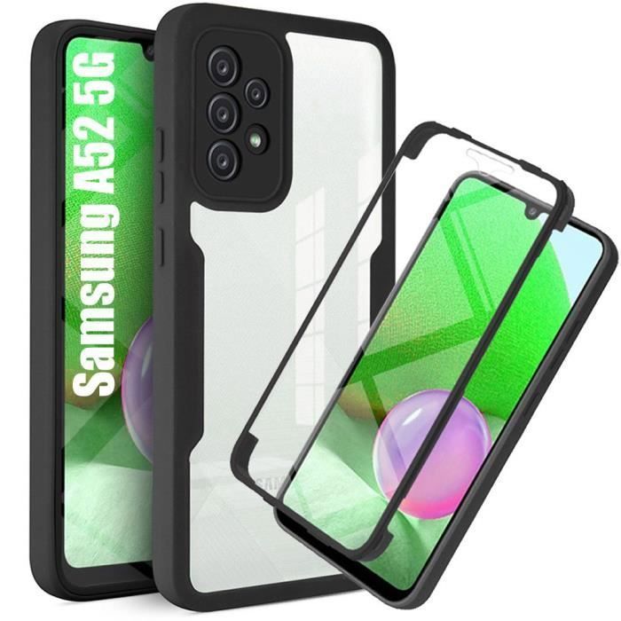 Coque - pour Samsung Galaxy A52 5G - Noir - Protection 360° - Anti-Rayure - Rigide