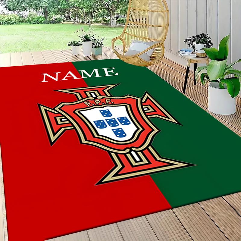 Custom Name Portugal's National Emblem Carpet Rug Customizable Soft Washable Anti-Slip Home Living Room Sofa Mats Personalized Rug. 0909251