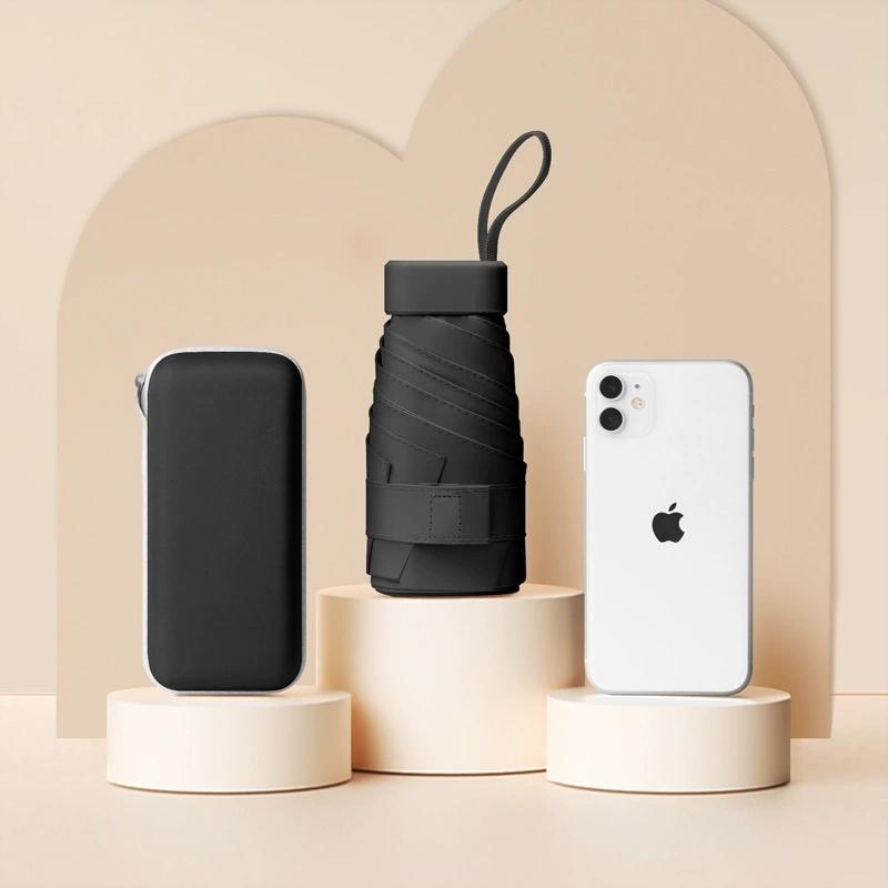 Мини Зонт от солнца 50+ Защита от УФ-лучей Капсула Дождь Двухцелевой Зонт Складной Зонт Высококлассный Женский Солнцезащитный Зонт Складной на 50%