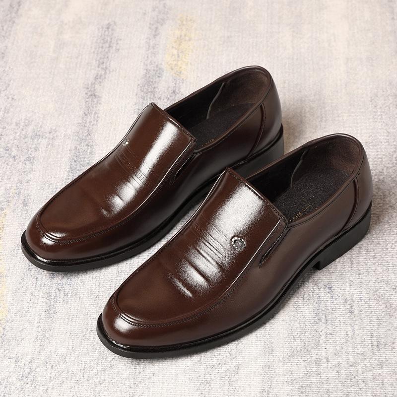 Мужские деловые кожаные туфли большого размера для работы, офисные повседневные дышащие туфли для пап среднего возраста