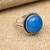 Lavish Blue Chalcedony Gemstone Handmade Jewelry 925 Sterling Silver Ring
