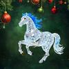2D Плоская Лошадь Автомобильный Подвесной Орнамент Акриловая Лошадь Шарм для Зеркала Заднего Вида Праздничные Зимние Подвесные Аксессуары для Рождественской Елки Автомобильный Интерьер Стена Окно