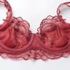 Sexy Underwear Ultra-thin Sponge-free Transparent Lace Bra Cover Large Chest Small Anti-sagging Large Size Bra