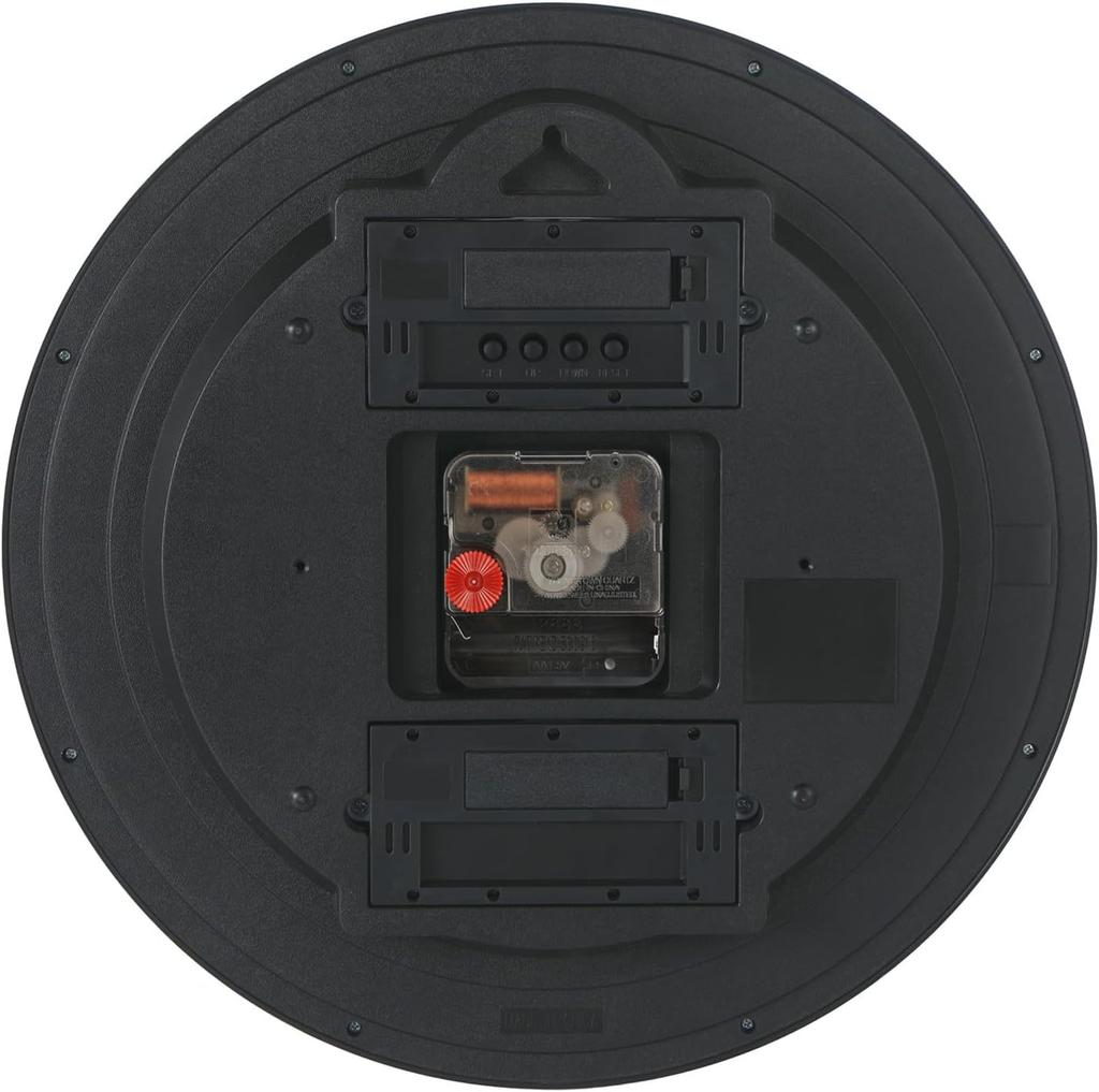 Nbdeal Wall Clock Quiet Continuous Second Hand Analog Calendar Temperature Humidity Display Diameter 32cm Light Green LCD-5578