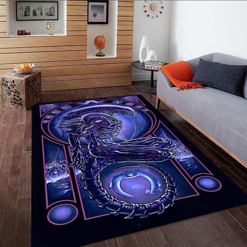 Alien Artwork Carpet, Kitchen Rugs, Yoga Mat, Non-Slip Mats, Rug for Bathroom, Living Room bedroom, Camping Rugs Christmas Gift