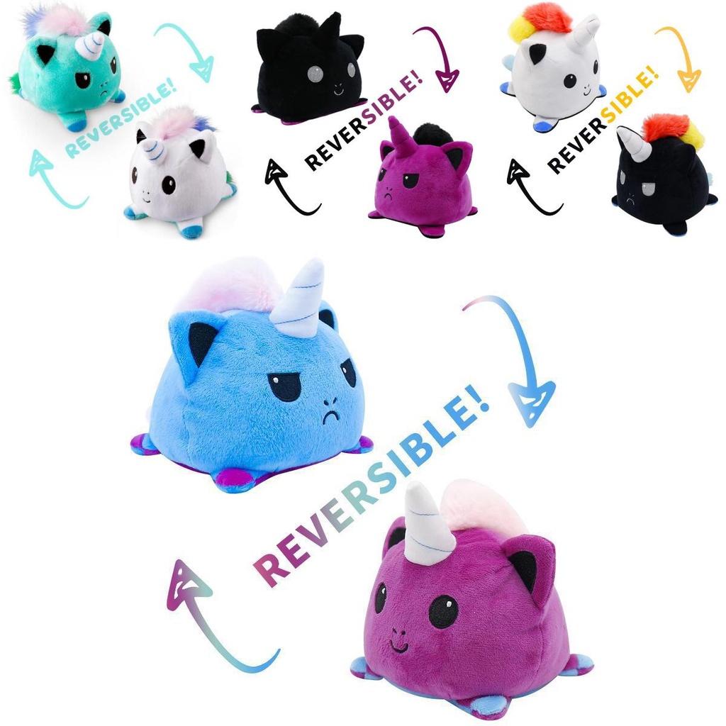 Очаровательная двусторонняя плюшевая игрушка-перевертыш в виде единорога, мягкое животное, идеально подходит для детей