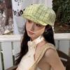 Ins Green Plaid Cloud Berets Y2k Painter Hat Retro Newsboy Caps Outdoor