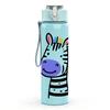 1PC Cute Zebra Cartoon Pattern 750ml Color Plastic Sports Water Bottle Leakproof Flip Straw Lid Suitable for Sports Office Home Use