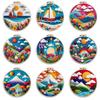 1pc Ocean and Mountain Pattern Embroidery Kit, Felt Painting DIY Gift