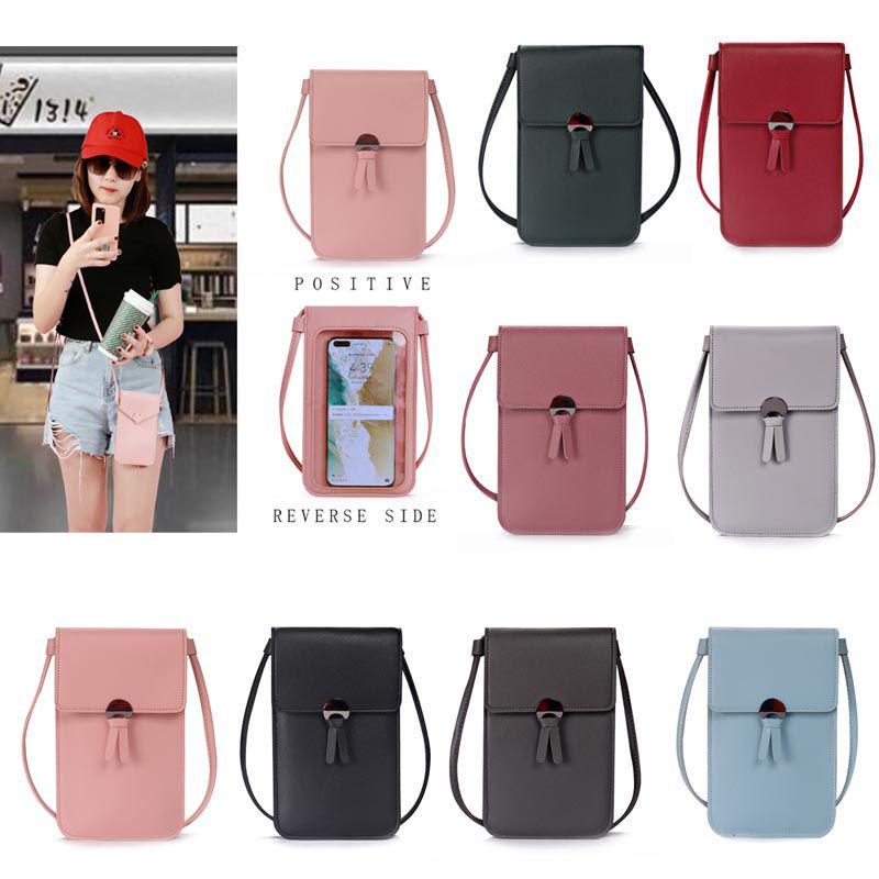 Женский прозрачный мини-чехол для телефона с сенсорным экраном, на плечевом ремне, мобильная сумка с застежкой-кнопкой