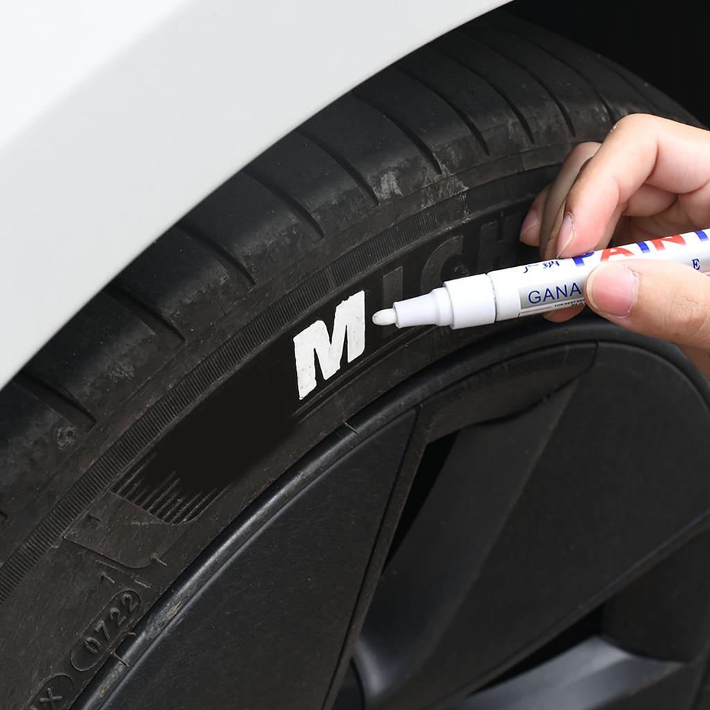 1Pc Car Paint Pen Waterproof Car Wheel Tire Oily Painting Mark Pen White Auto Rubber Tyre Tread Metal Permanent Paint Marker