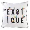 [Q7730] - Multicolored White 'Tropical' Designer Cushion (Exotic) - 40 Cm