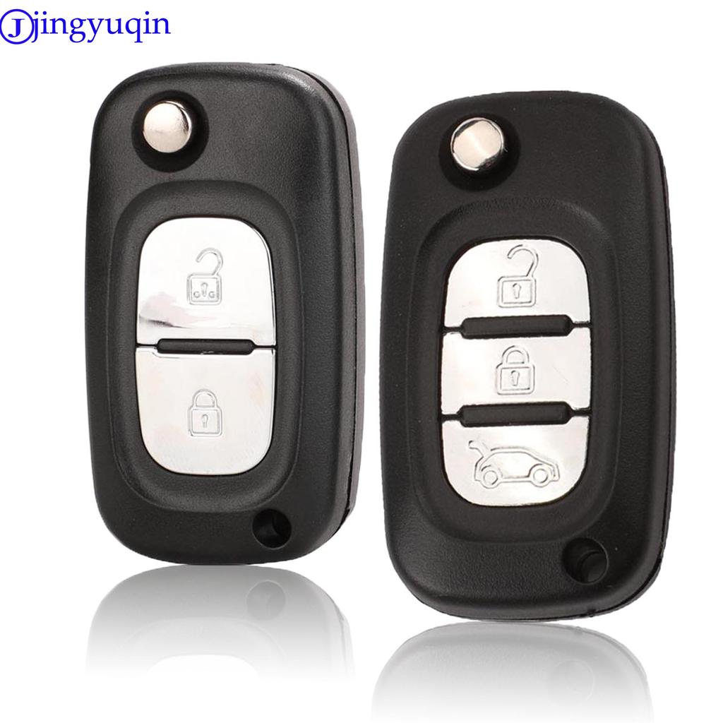 Jingyuqin 2/3 Buttons Remote Flip Folding Car Key Shell Case Fob Uncut Blade For Renault Clio 3 Megane 3 Kangoo Modus