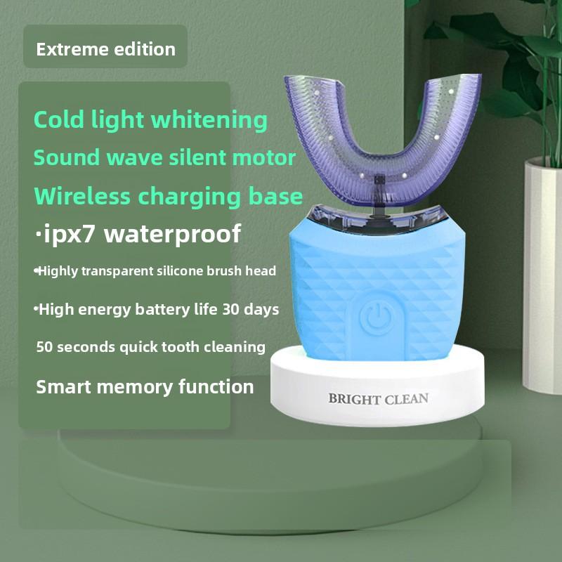 Взрослая U-образная электрическая зубная щетка, звуковая мягкая щетина, инструмент для красоты зубов для мужчин и женщин, зарядка, автоматический таймер, зубной скребок