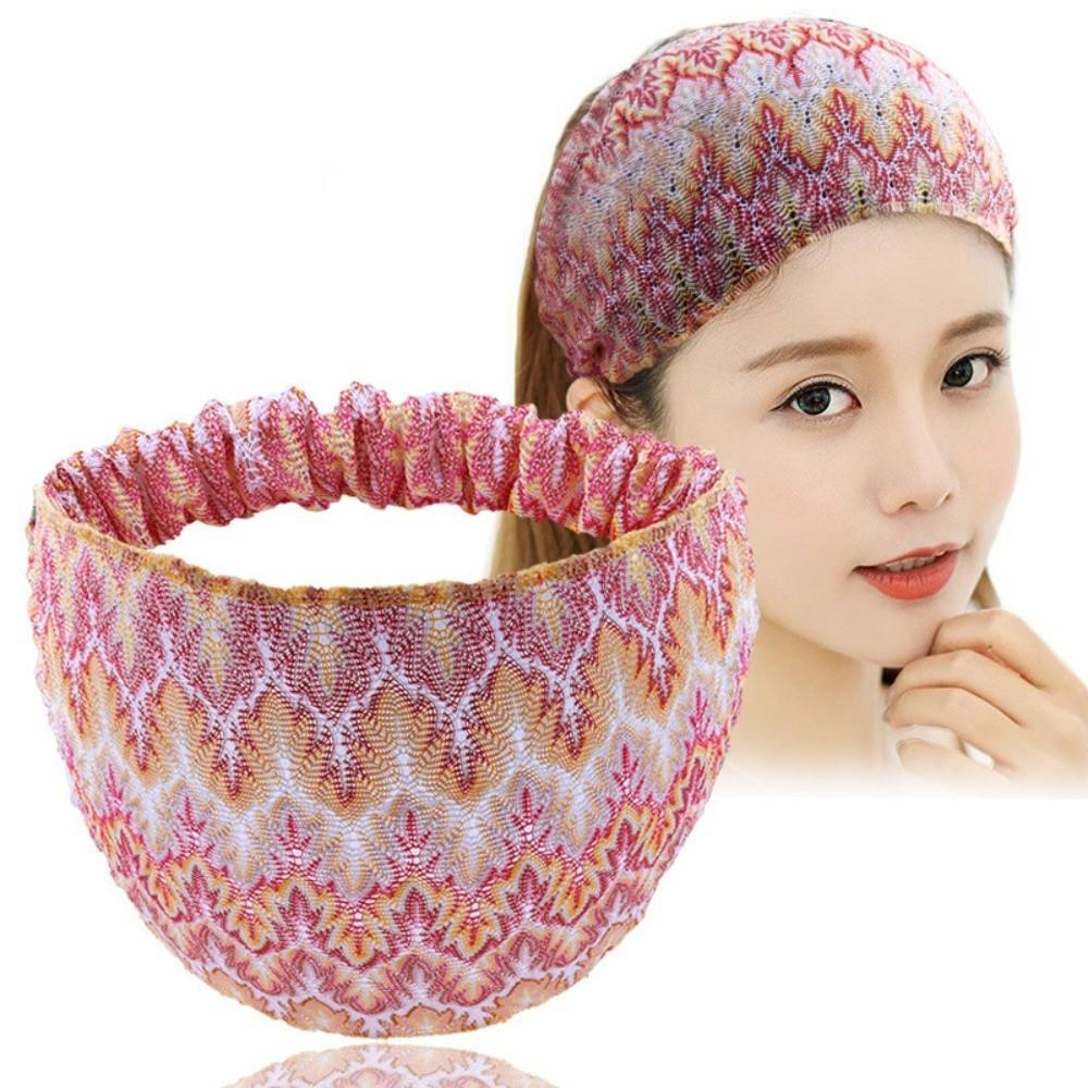 Модные широкие повязки на голову в этническом стиле, тонкие повязки, дышащие, эластичные головные уборы, аксессуары для волос