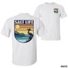 Футболка Salt Life с пеликаном, Винтажная футболка с графикой «Закат на пляже», Мягкий хлопок, Прибрежная