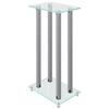 Speaker Stands - vidaXL - Design - Tempered Glass - Aluminum - Silvery (x2)