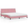 VidaXL Bed with Pink Mattress 180x200 Cm Velvet 3208615