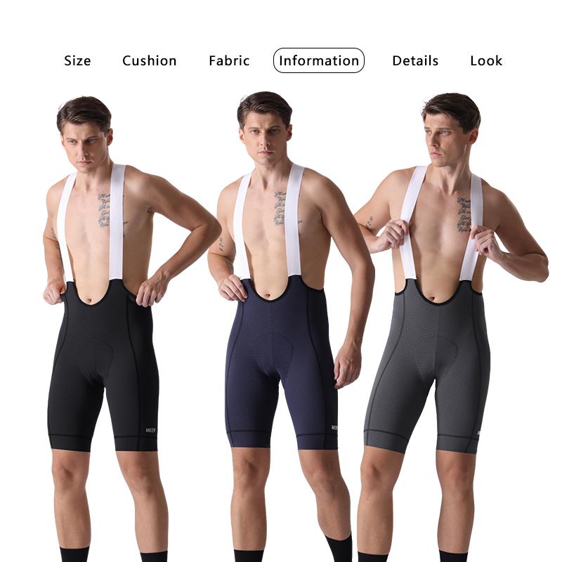 MKEW Men's High-Waisted Cycling Bib Pants Summer Bike Shorts with Shock-Absorbing Pad MTB Bicycle Clothing for Comfortable Breat