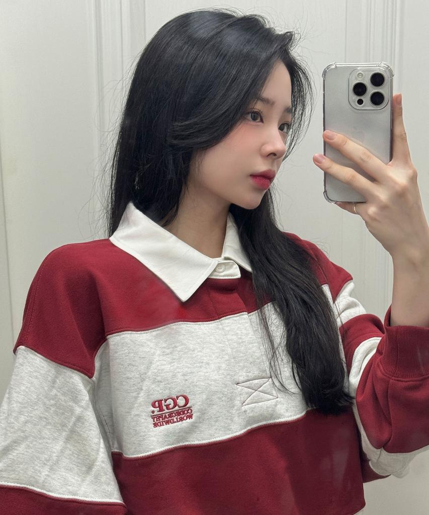 CGP Striped Rugby Sweatshirt_Dark Red