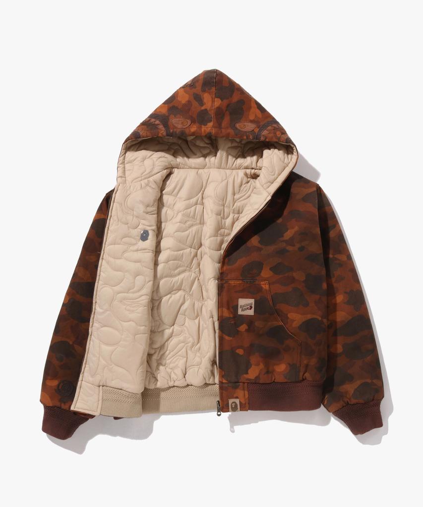 Bape Solid First Camo Reversible Shark Zip Heavy Jacket (M) Beige