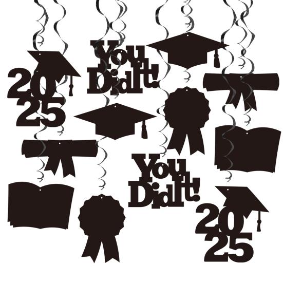 Graduation Party Hanging Swirl Decorations Class of 2025 Congrats Grad Supplies for Classroom Ceiling Home Decor