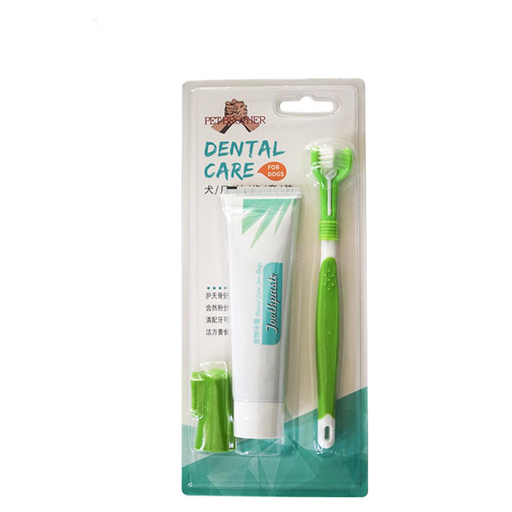 Pet Dog Cat Toothpaste Toothbrush Set Teeth Cleaning Oral Care Health Supplies