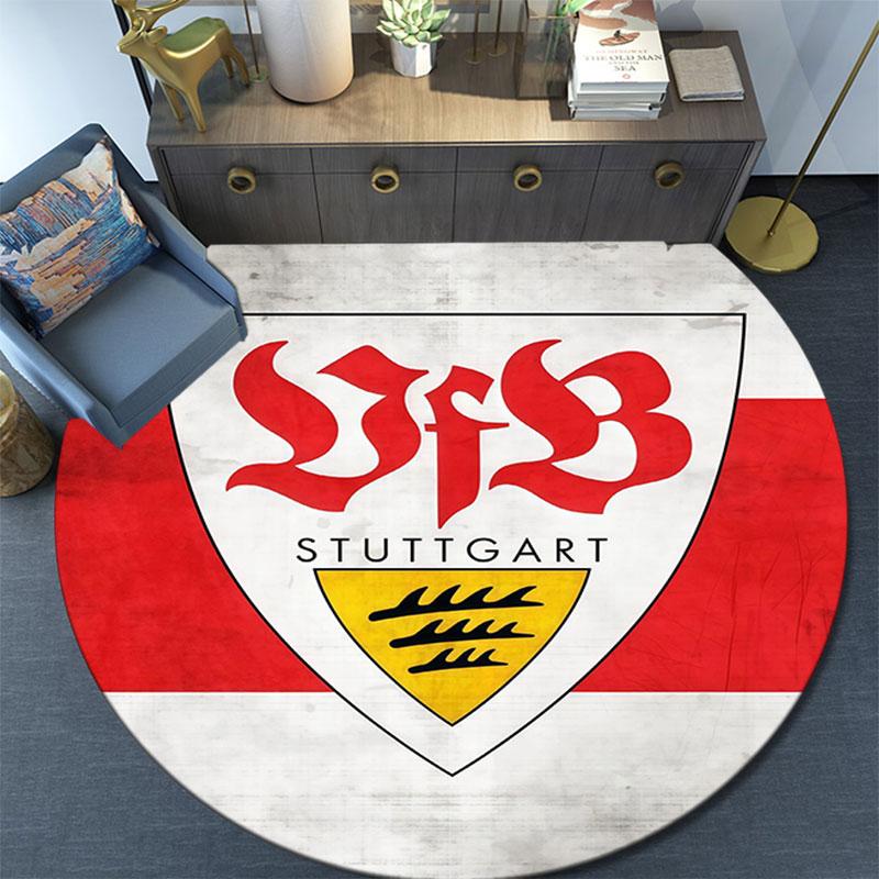 VfB Stuttgart pattern round rug,Carpet Rug for Living Room Bedroom Playroom ,Non-slip Floor Mat,Holiday Gifts and Birthday Gifts.