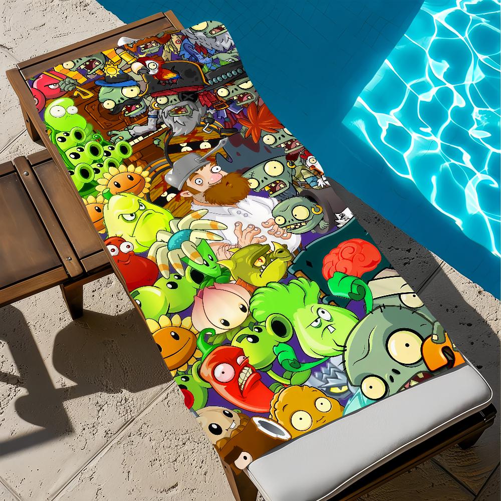P-plants-s game Towel Large Quick-Drying Z-zombies Microfiber soft Beach Towel for Travel Fitness Sauna Bathing Camping