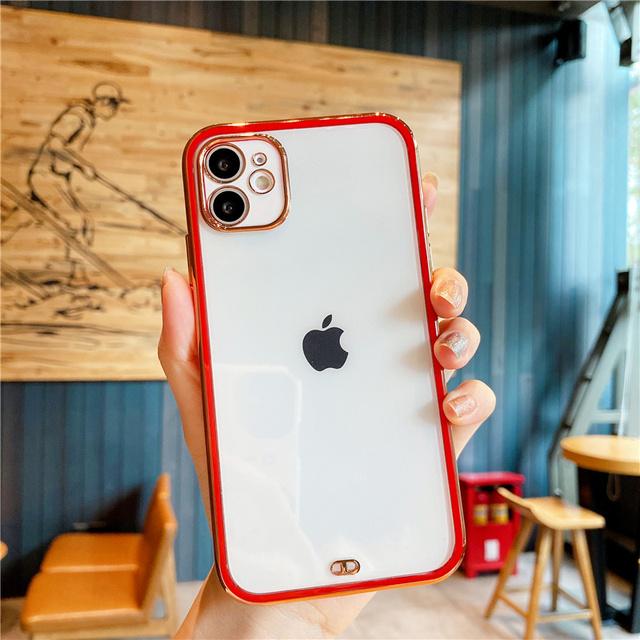 Гальванический прозрачный чехол для телефона для Iphone 12 13 Pro 11 12 Max Xr X Xs Max 13pro 14pro Max, мягкая прозрачная противоударная задняя крышка