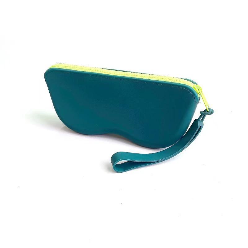 Color-blocked glasses case,sunglasses cover, eyeglass storage bag, convenient silicone sunglasses zipper cover for on-the-go use