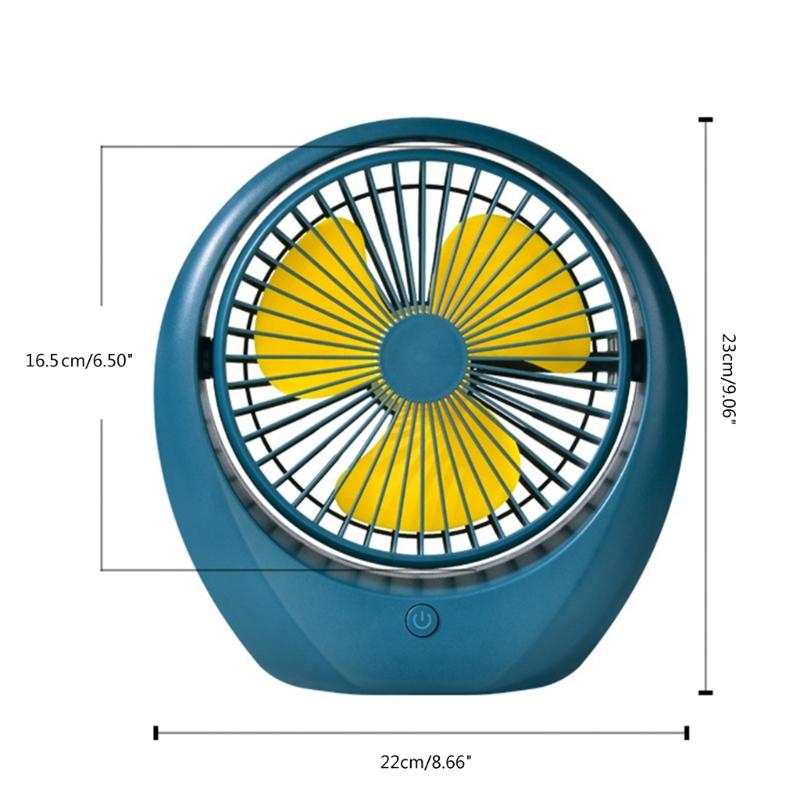 USB Вентилятор Тихая работа 3 скорости Тихая работа USB Перезаряжаемый для дома и офиса Мощное охлаждение