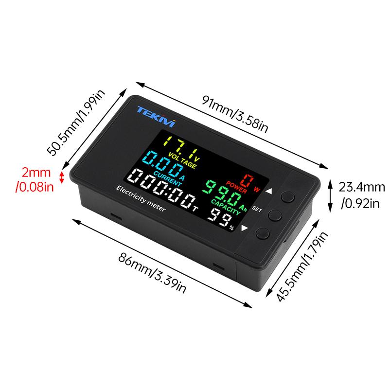 Multi-function Digital DC Voltage Ammeter Power Meter DC 7.5-100V Two-way Detection Power Analyser 20A 100A 200A 300A