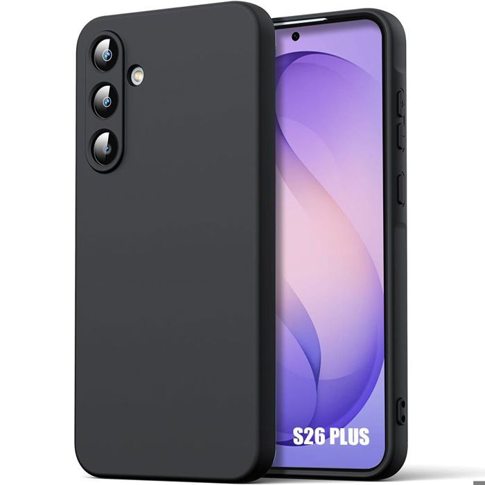 Coque Silicone - BOOLING - pour Samsung Galaxy S26 Plus - Doux Slim Anti-Rayures Antichoc - Noir