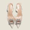 New Designer Woman Fashion Sexy Banquet Comfortable Crystal Transparent Solid Color Pointed Toe Women'S High Heel Sandals
