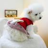 Pet Dress Comfortable Fashionable Dog Princess Dress with Bow Decoration And Traction Ring Pet Supplies