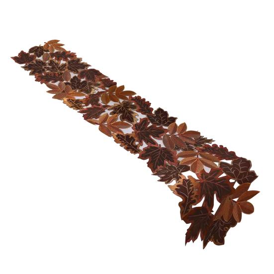 Autumn Maple Embroidered Placemat Hollow Design Insulation Pad Hot Plates Pots Table Runner Harvest Party Dining Accessories